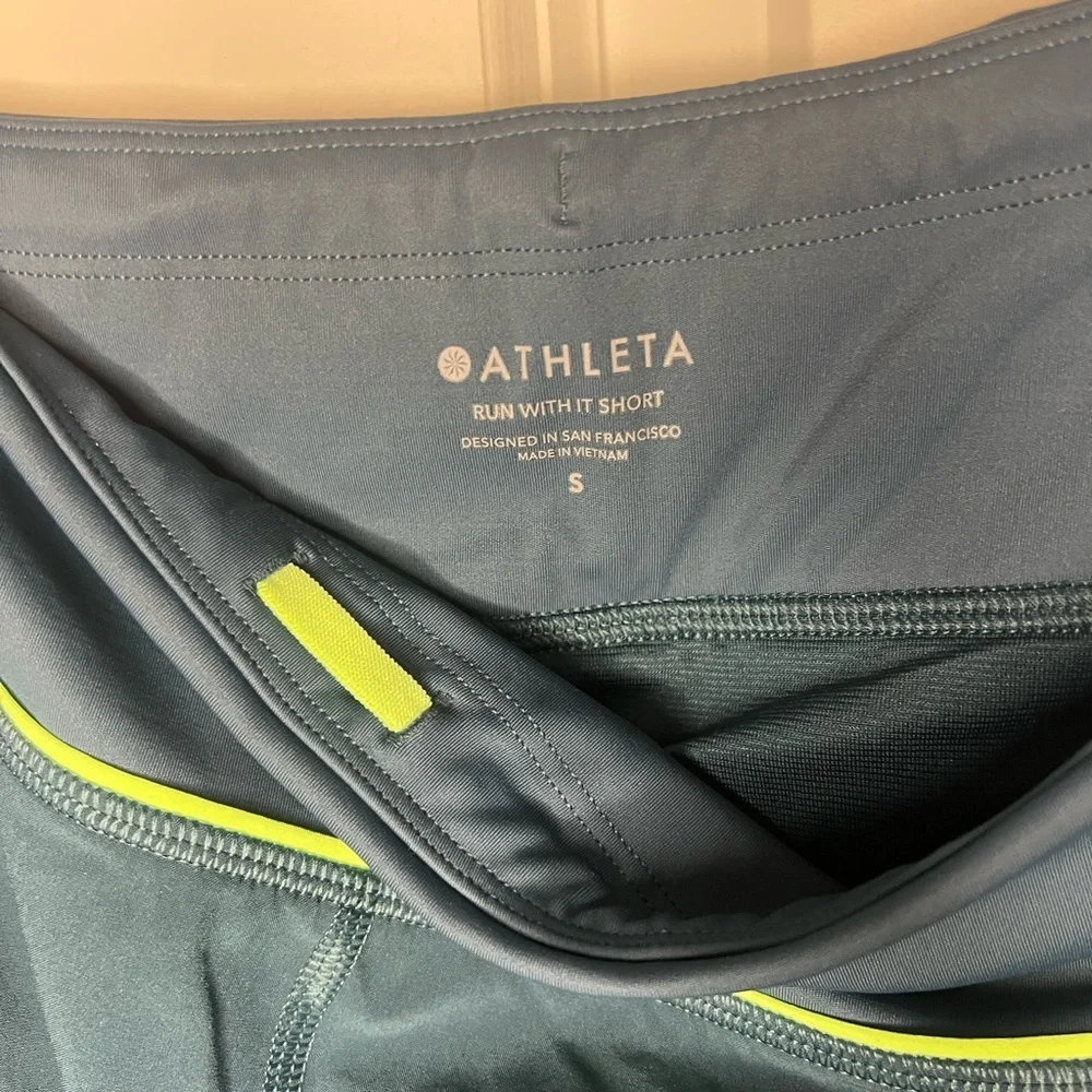 Athleta Teal Run With It Athletic Shorts - Picture 7 of 7